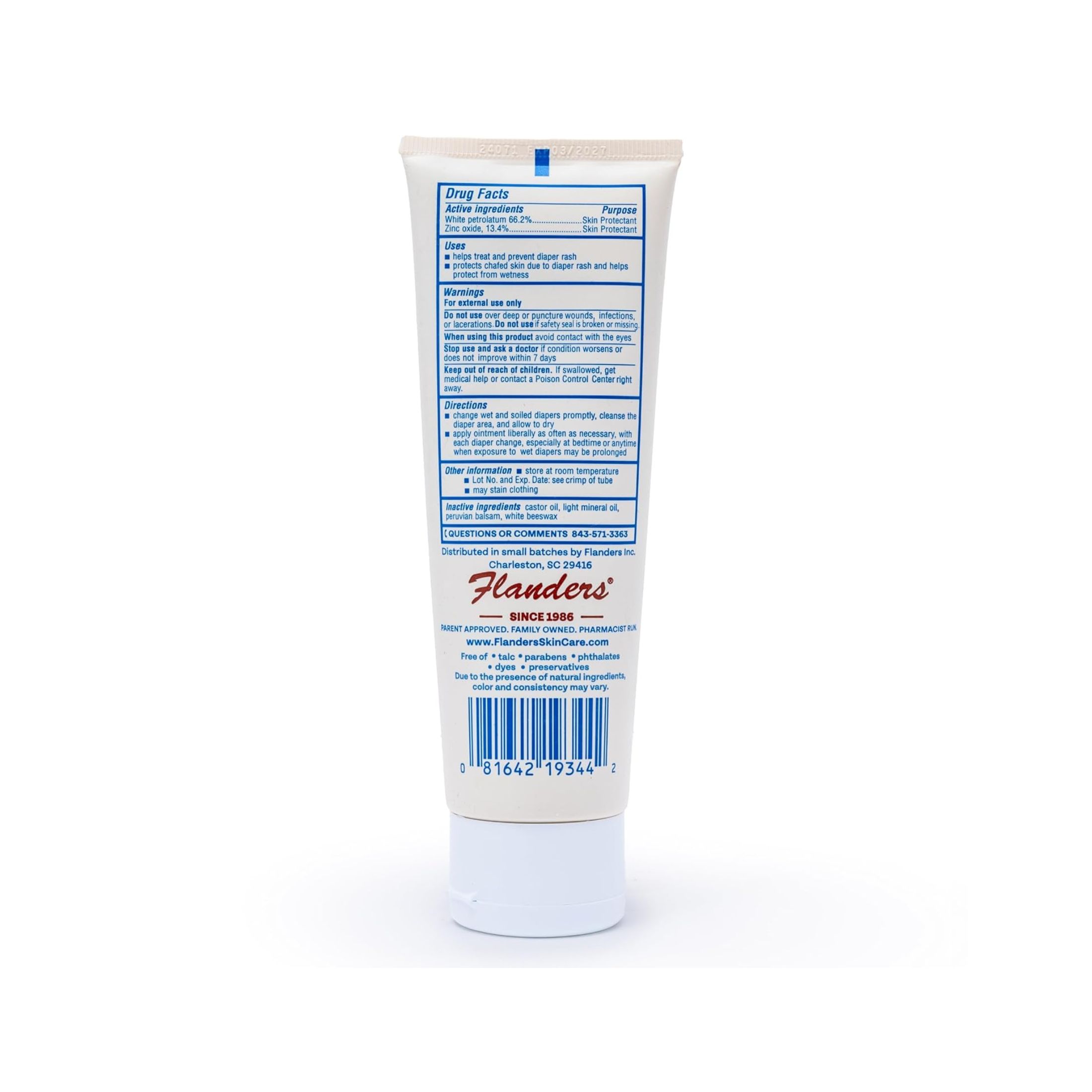 Flanders Buttocks Diaper Rash Ointment - 4 Oz