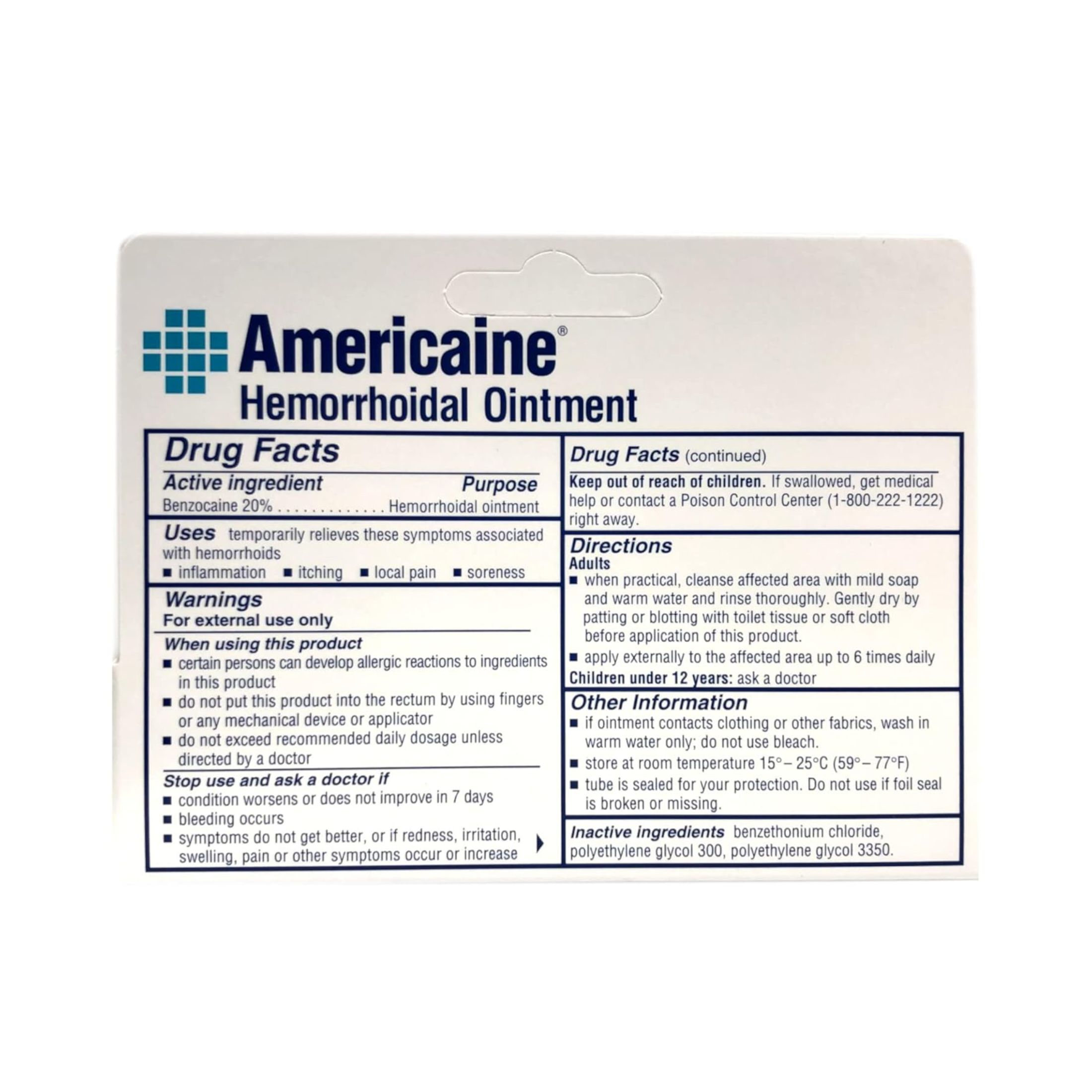 Americaine Hemorrhoidal Ointment, Maximum Strength, Hospital Formula - 1 Oz