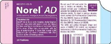 Norel AD Antihistamine Analgesic Nasal Decongestant - 20 Tabs
