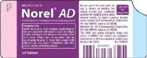 Norel AD Antihistamine Analgesic Nasal Decongestant - 20 Tabs