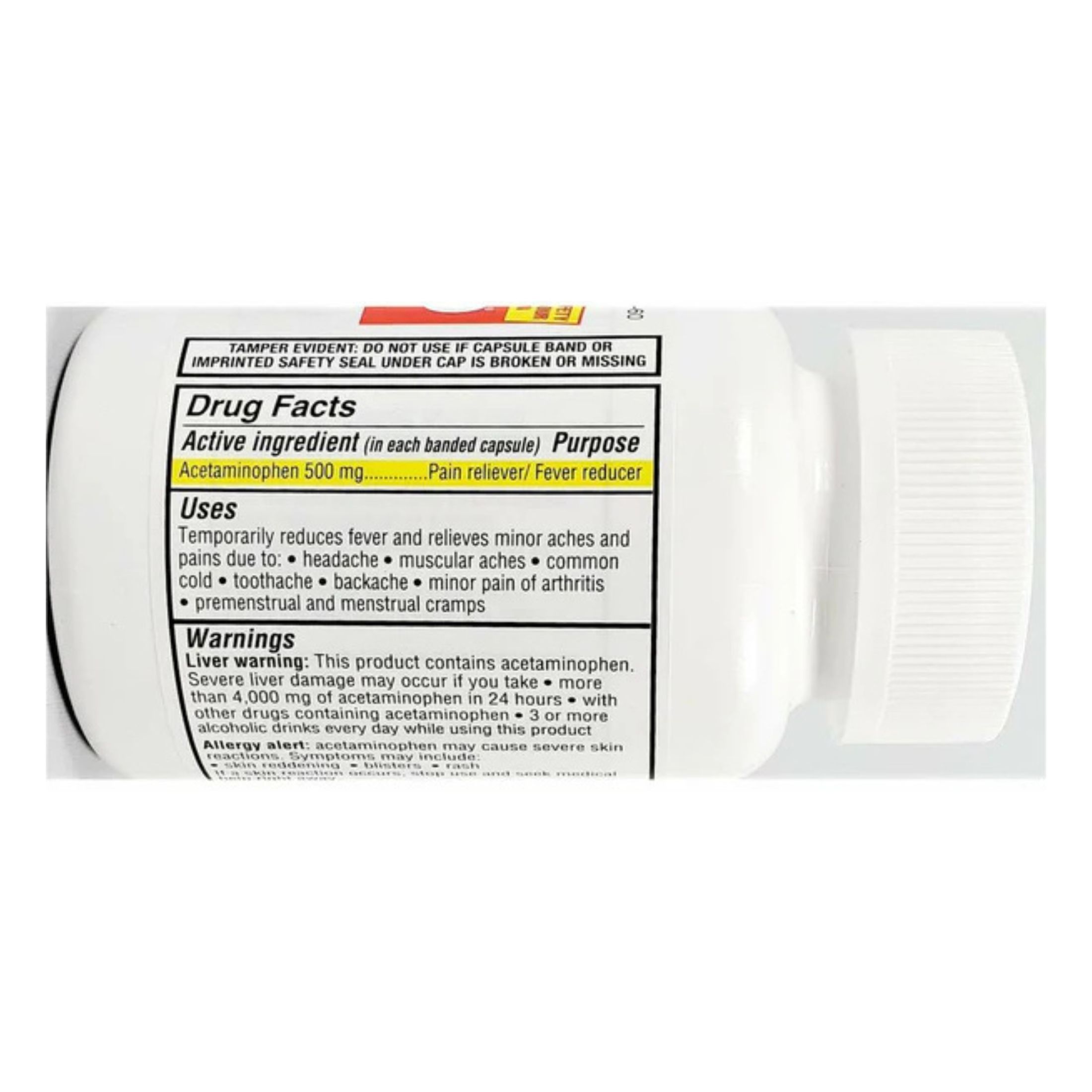 Major Mapap Acetaminophen 500 Mg 100 Capsules Pharmaceutical