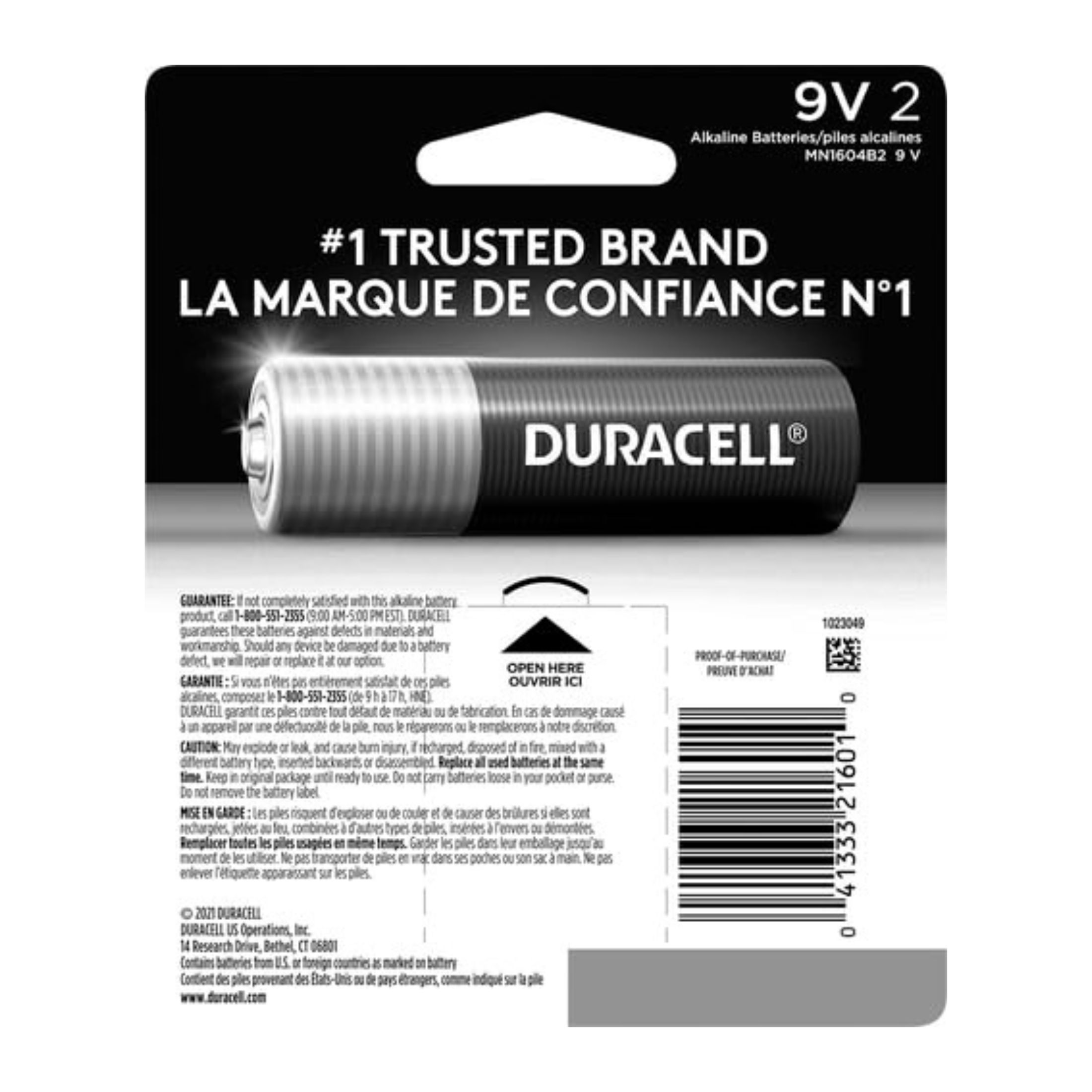 Duracell Coppertop 9V Batteries - 2pk Alkaline Battery