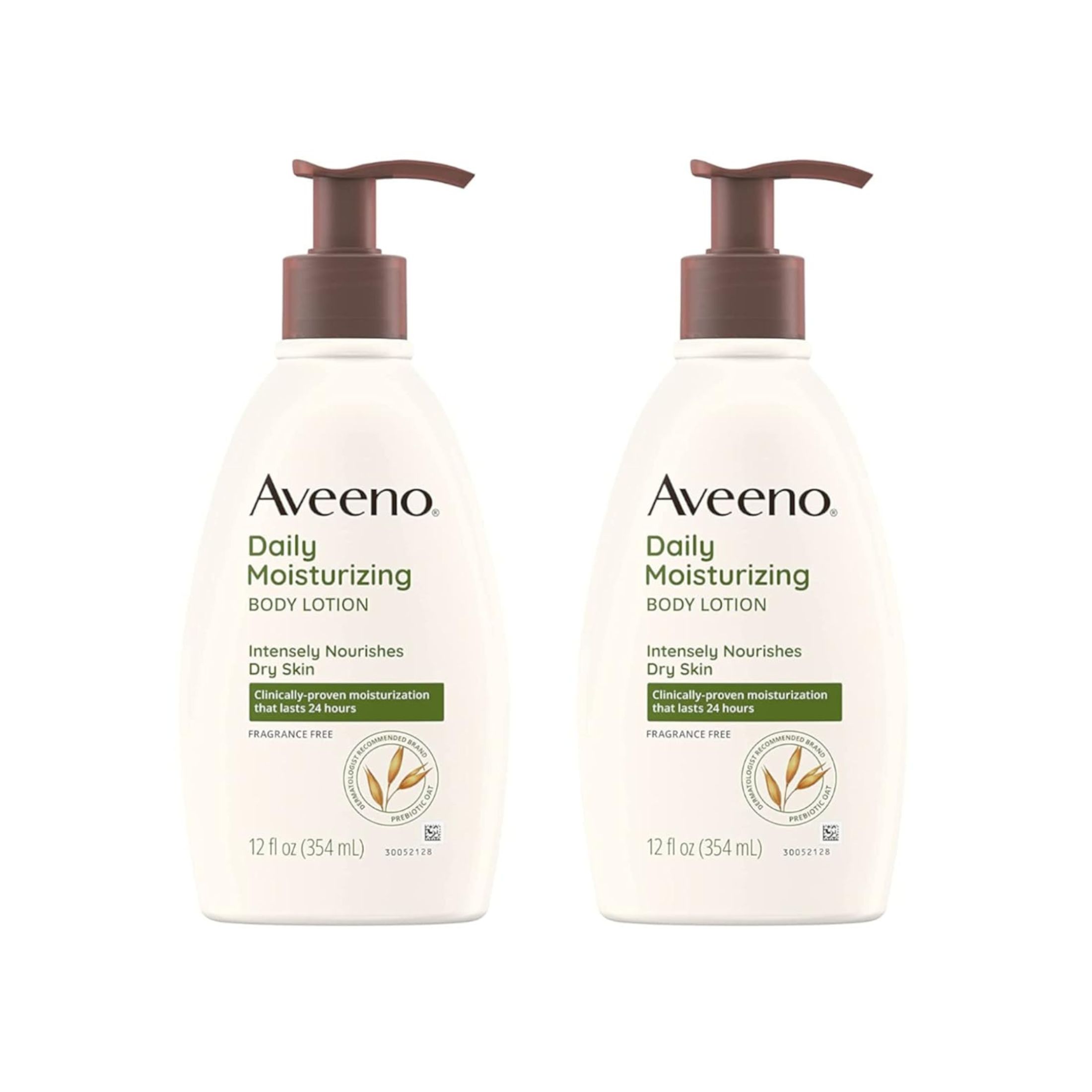 Aveeno Daily Moisturizing Body Lotion Pump Intensely Nourishes Dry Skin Fragrance Free 12 Fl Oz