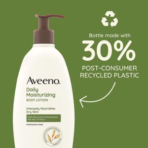 Aveeno Daily Moisturizing Body Lotion Pump Intensely Nourishes Dry Skin Fragrance Free 12 Fl Oz