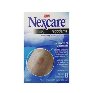 Nexcare 3M H1624 Tegaderm Waterproof Transparent Dressing, 2-3/8 In X 2 3/4 In, 8 Ct
