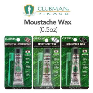 Clubman Pinaud Moustache Wax With Brush Comb, Neutral, 0.5 Oz