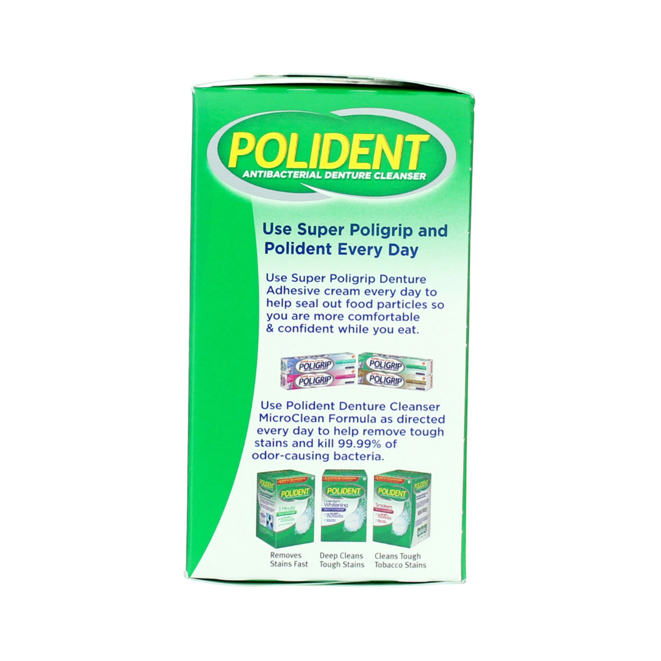 Polident 3 Minute Triple Mint Antibacterial Denture Cleanser Effervescent Tablets