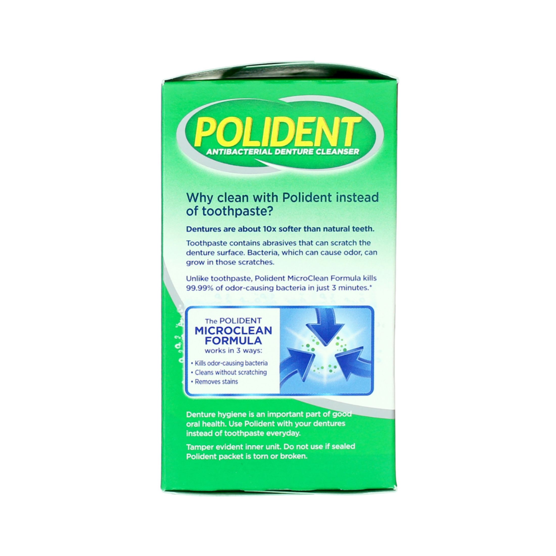 Polident 3 Minute Triple Mint Antibacterial Denture Cleanser Effervescent Tablets