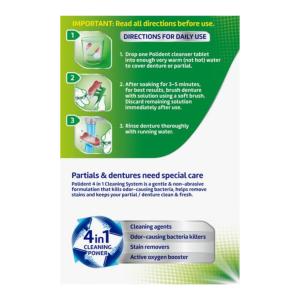 Polident Antibacterial Denture Cleanser, 3 Minute, Tablets, Triple Mint Fresh