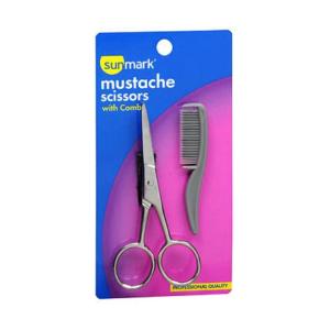 Sunmark Mustache Scissors With Comb