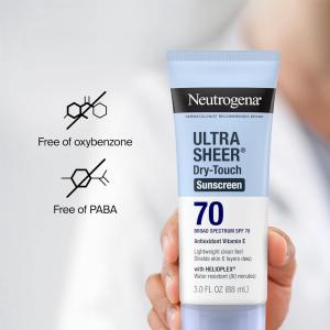 Neutrogena Ultra Sheer Dry Touch Water Resistant And Non Greasy Sunscreen Lotion With Broad Spectrum SPF 70 3 Fl Oz