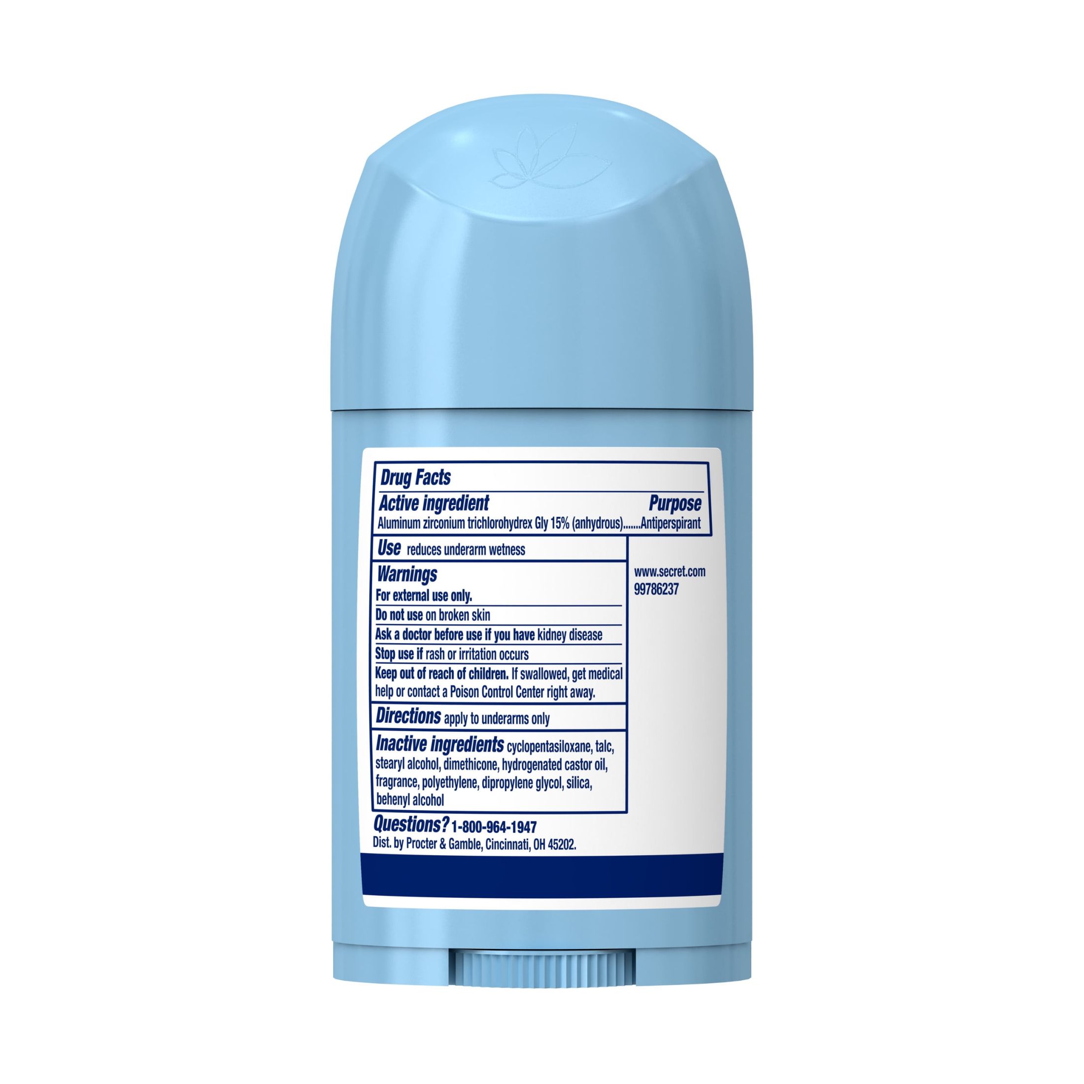 Secret Wide Solid Antiperspirant And Deodorant, Shower Fresh, 1.7 Oz