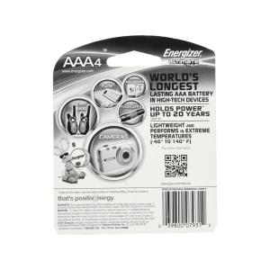 Energizer AAA 4pk 9X Ultimate Lithium Battery L92BP4