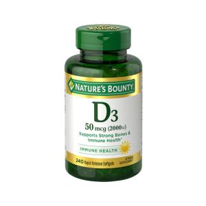 Nature's Bounty Immune Health Vitamin D3 Rapid Release Softgels, 50 Mcg