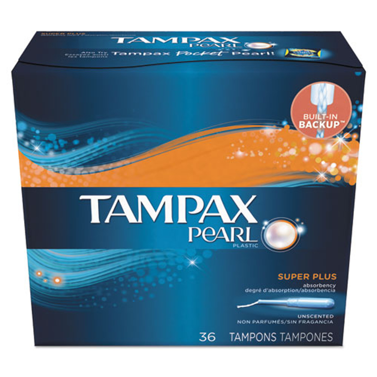 Tampax Pearl Plastic Applicator Tampons Regular Absorbency - 36 Ct