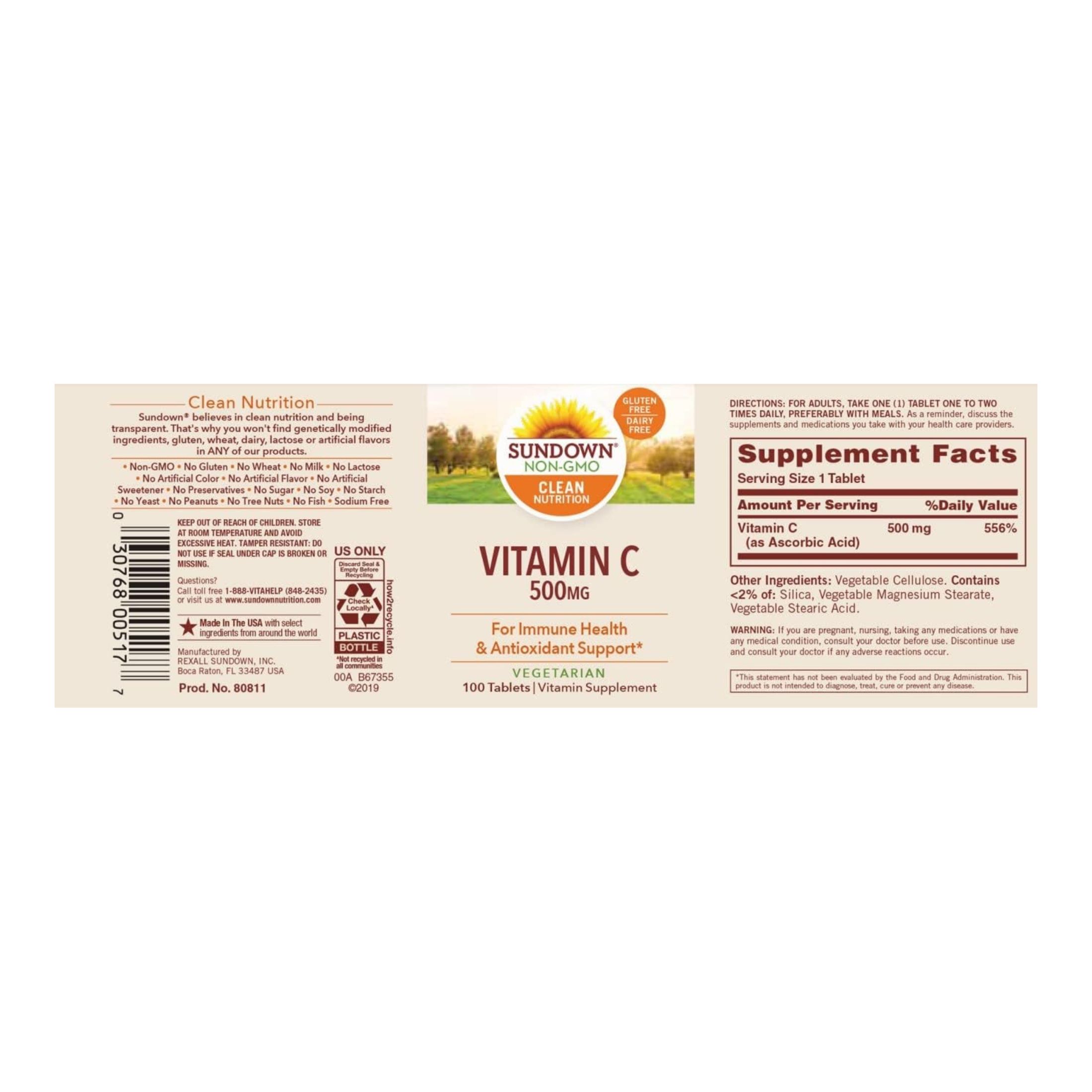 Sundown Naturals Sd C 500 Ascr Acid Pp2.99 Tab1