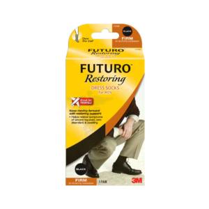 3M FUTURO Restoring Dress Socks For Men, 71037EN, X-Large, Black
