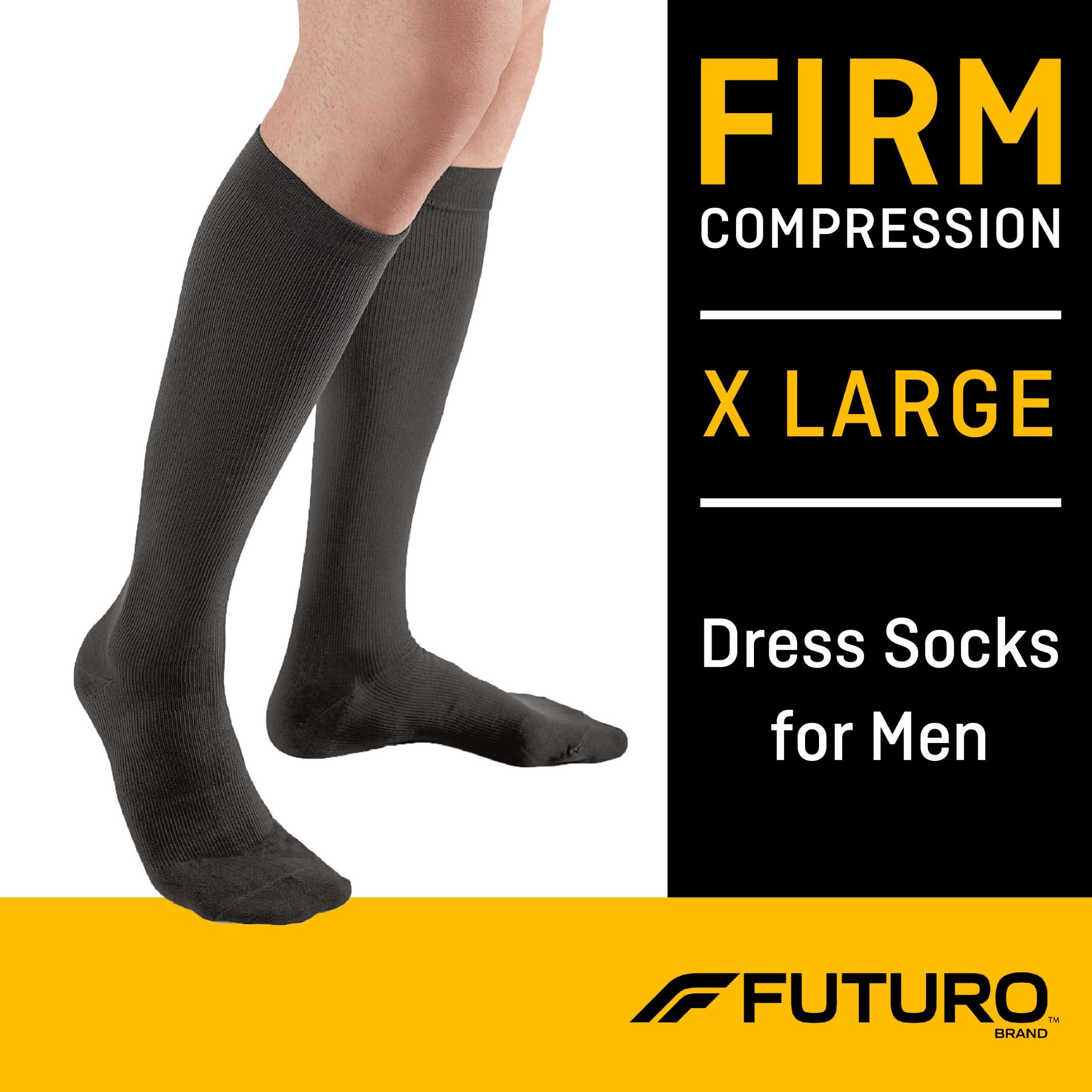 3M FUTURO Restoring Dress Socks For Men, 71037EN, X-Large, Black