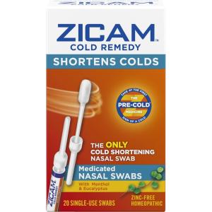 Zicam Cold Remedy, Medicated Nasal Swabs, 20 Single-Use Swabs