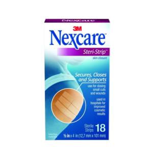 Nexcare 3M H1547 Steri-Strip Skin Closure, 1/2 In X 4 In, 18 Strips