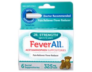 Fever All Jr. Strength Acetaminophen Suppositories 325 Mg