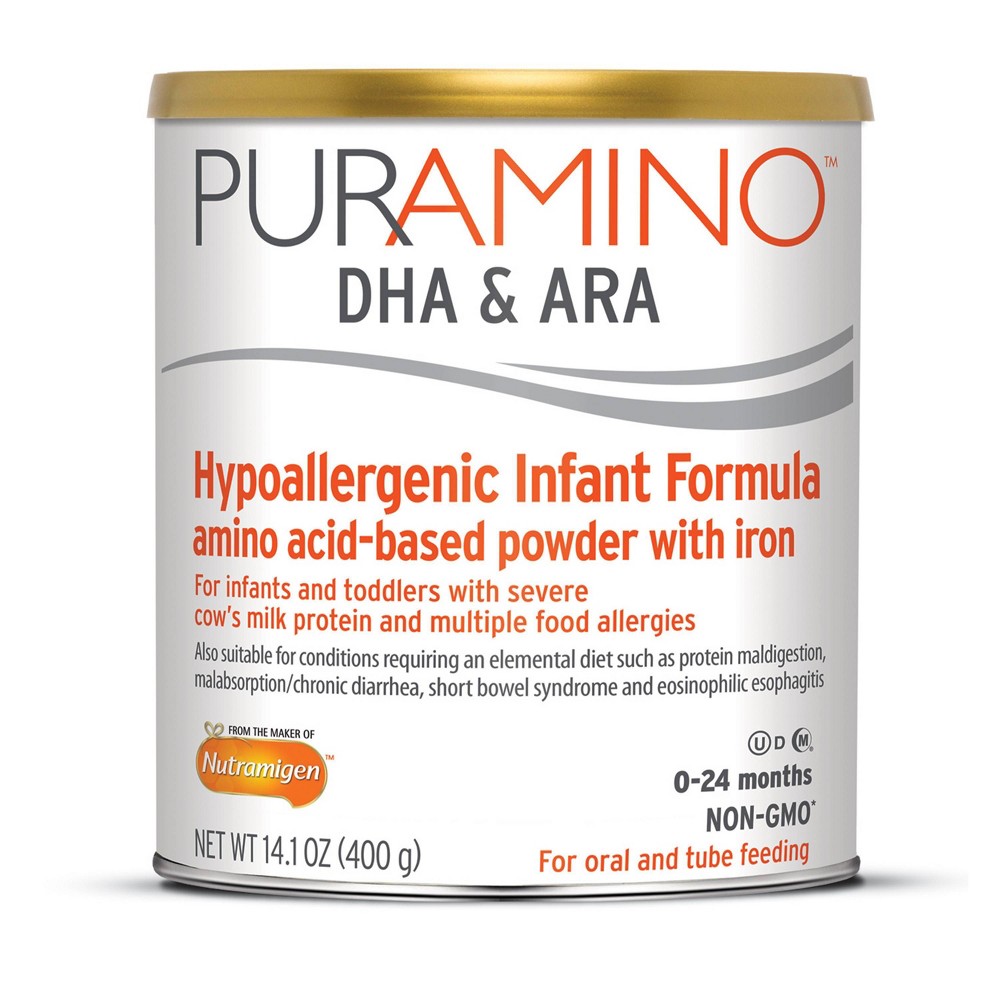 Puramino Infant Formula, Hypoallergenic, 0-24 Months 14.1 Oz