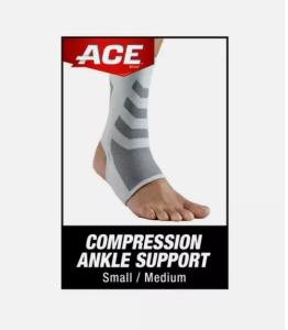 Ace Compression Ankle Support S/M Fits 8" To 9"