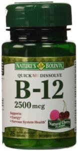Nature's Bounty Vitamin B-12 2500 Mcg Quick Dissolve Tablets, Natural Cherry Flavor
