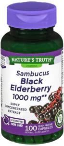 Nature's Truth Sambucus Black Elderberry, 1,000 Mg, 100 Quick Release Capsules