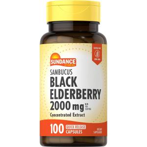 Sundance Sambucus Vitamins Black Elderberry 2000 Mg Capsules
