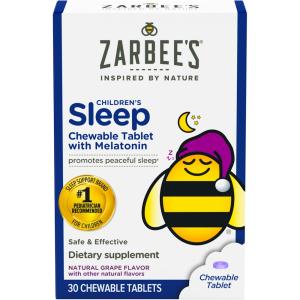 Zarbee's Naturals Children’s Sleep Chewable Tablet With Melatonin Grape Flavor 30 Tablets