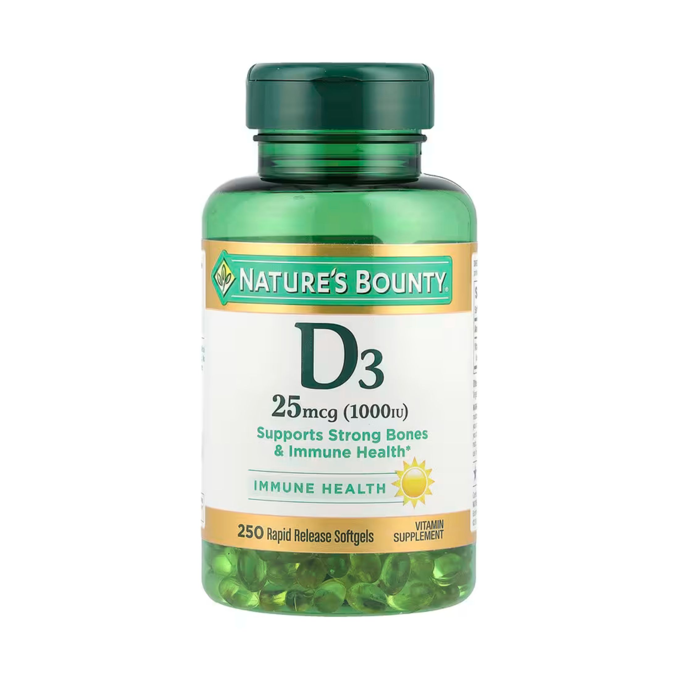 Nature's Bounty Vitamin D3, 25 Mcg, Rapid Release Softgels