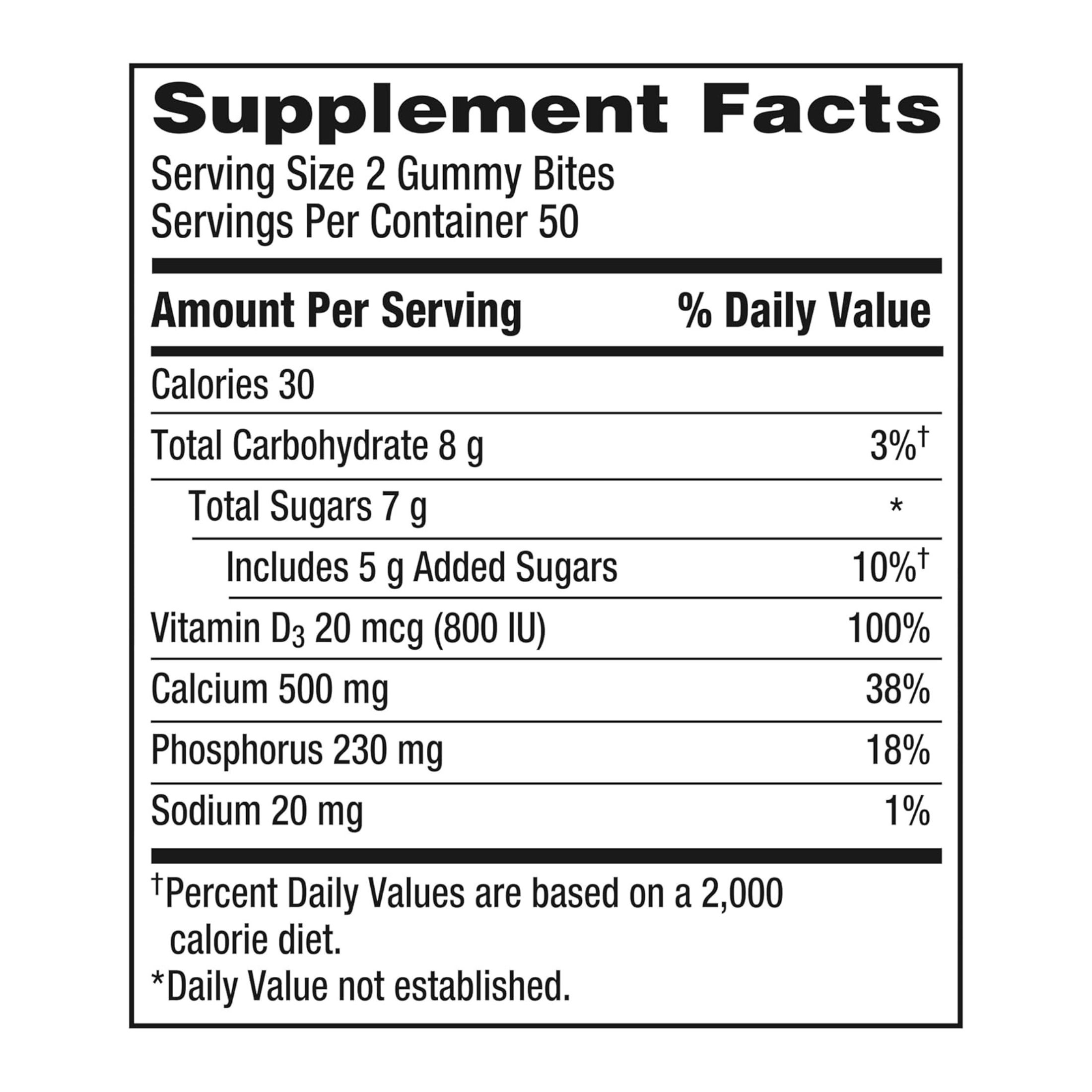 Caltrate Gummy Bites 500 Mg Calcium And Vitamin D Supplement, Black Cherry, Strawberry, Orange