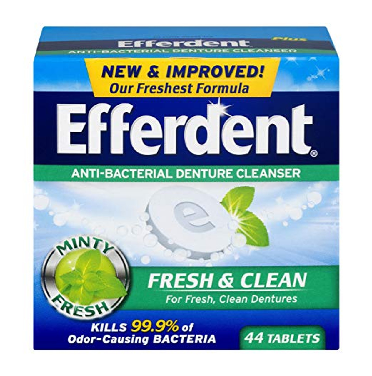 Efferdent Denture Cleanser, Anti-Bacterial, Tablets, Plus Mint, Value Pack