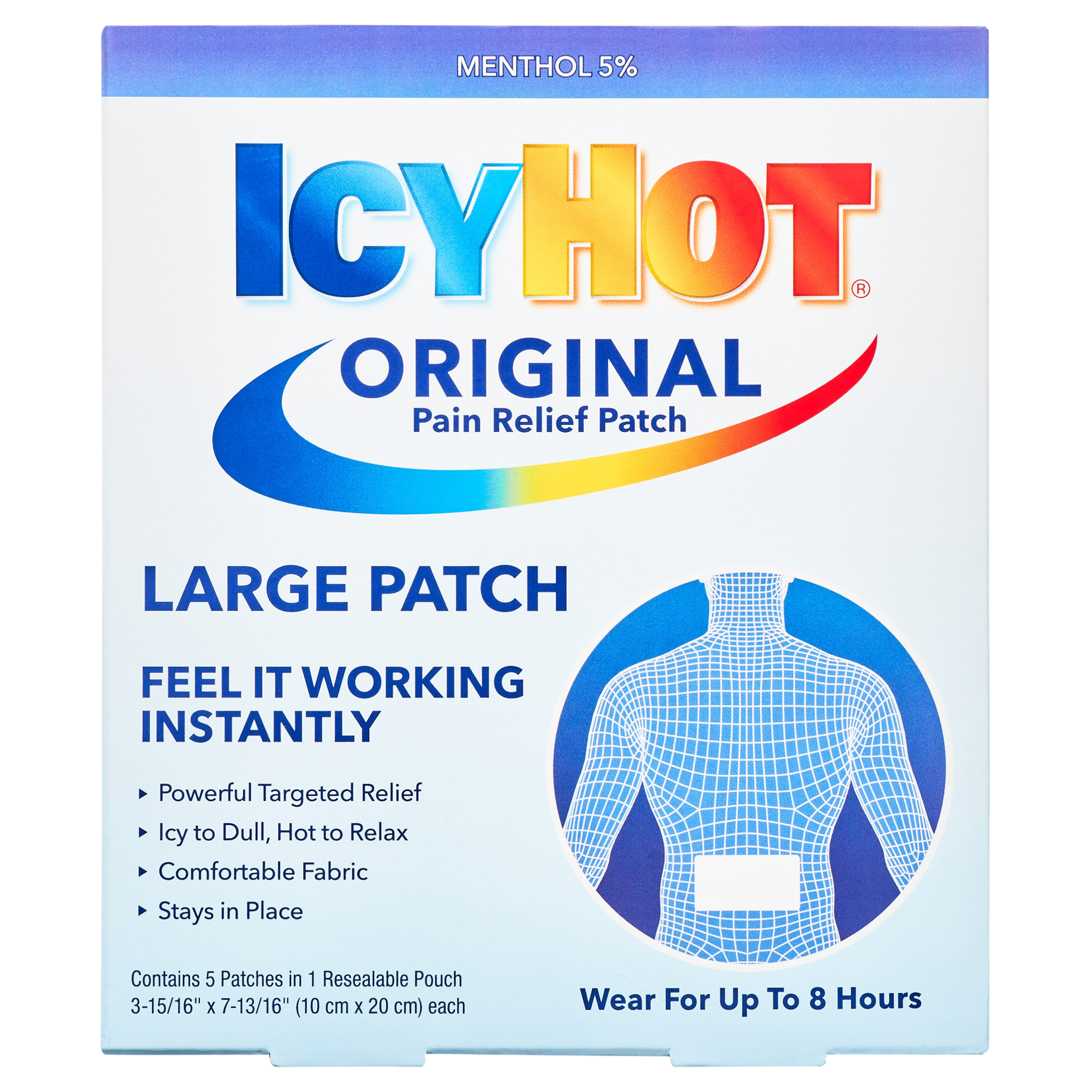 Icy Hot Patch Extra Strength, Back Pain Relief, Large Size