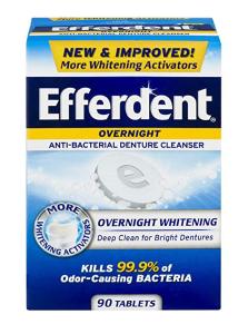 Efferdent PM Denture Cleanser Tablets Overnight Whitening