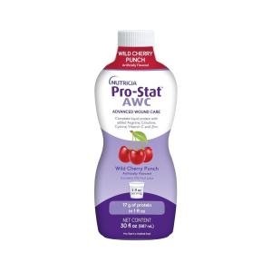 Pro-Stat Sugar Free AWC Liquid Protein Supplement Wild Cherry Punch - 4 X 30oz