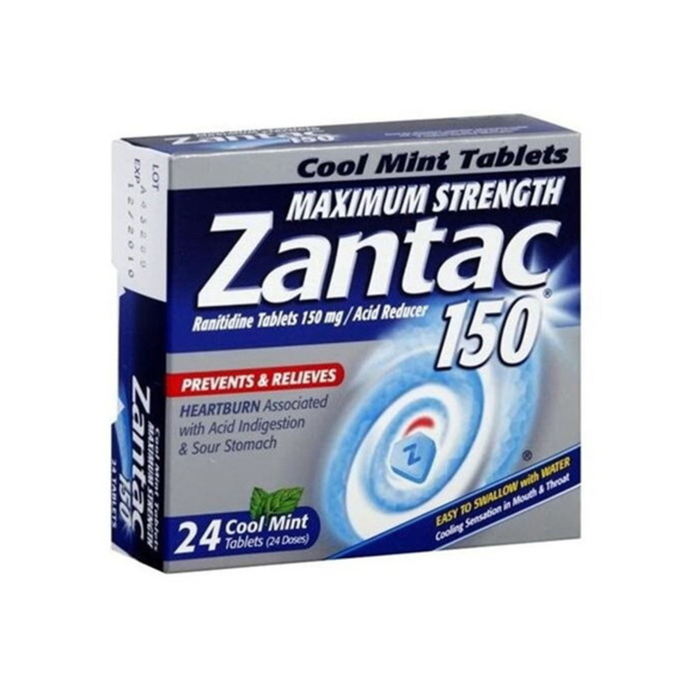 Zantac 150 Acid Reducer, Sugar Free, Maximum Strength, Tablets, Cool Mint