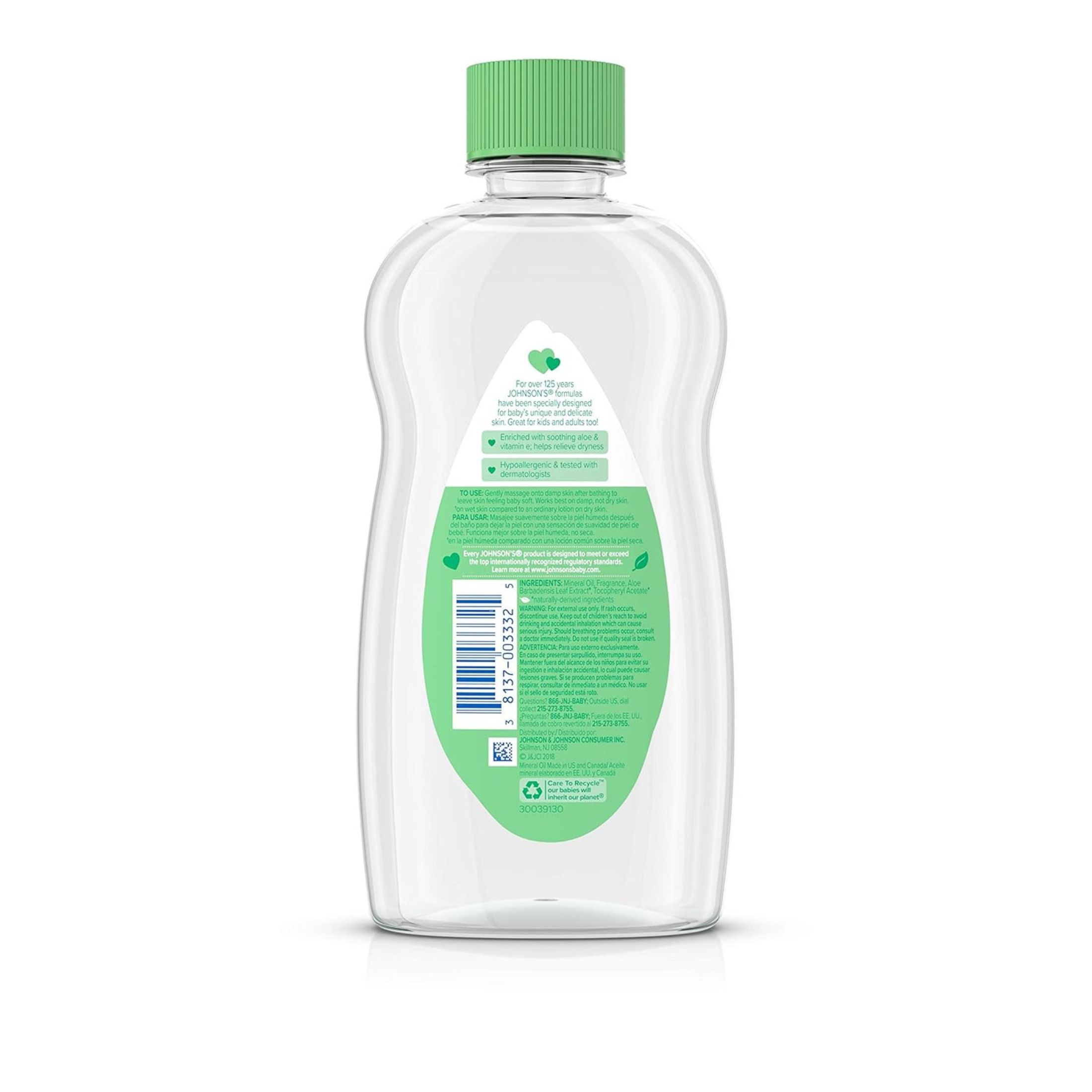 Johnson's Baby Oil, Aloe Vera And Vitamin E, 14 Fl Oz