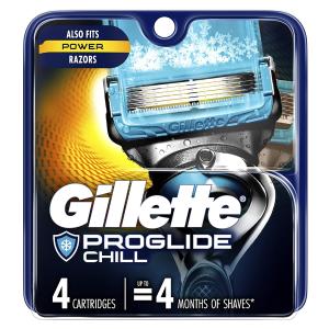 Gillette Fusion5 Pro Glide Chill Razor Blades For Men, 4 Blade Refills
