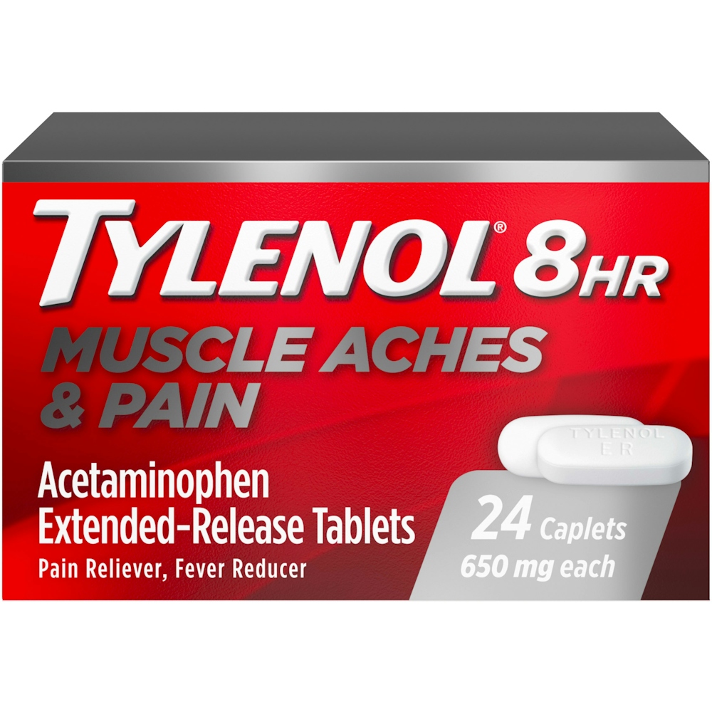 Tylenol Muscle Aches & Pain, 650 Mg, 8 HR, Extended-Release Tablets, Caplets