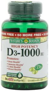 Nature's Bounty Vitamin D3, 25 Mcg, Rapid Release Softgels