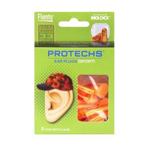 Flents Ear Plugs Protechs Foam Sport With Case, 8 Pair