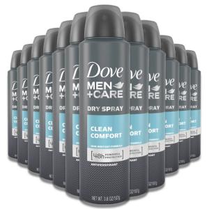 Dove Men Plus Care Clean Comfort 72-Hour Antiperspirant Deodorant Dry Spray, 3.8 Oz