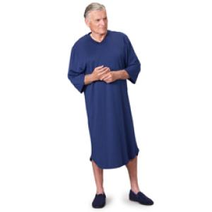 Silverts Men's Antimicrobial Open Back Hospital Gowns Navy