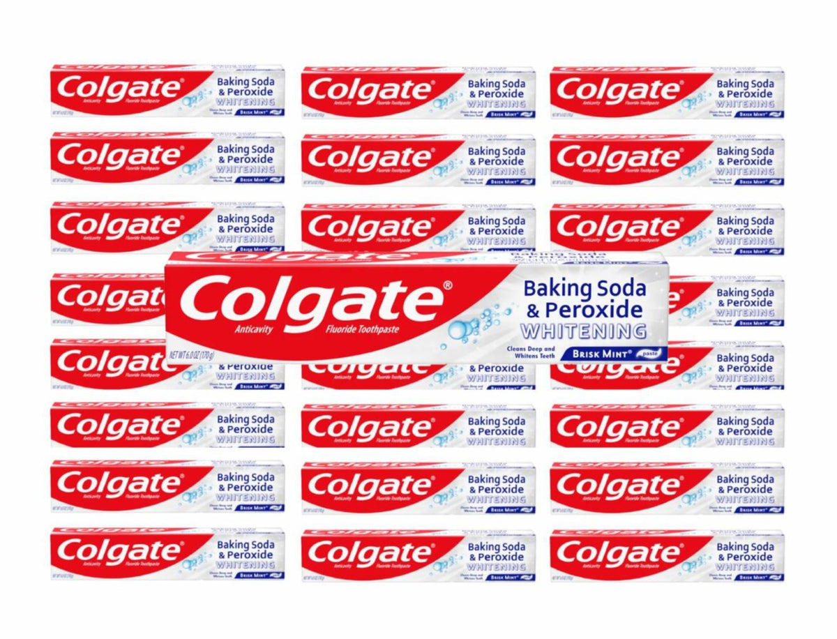 Colgate Brisk Mint Fluoride Toothpaste, Anticavity, Whitening, Baking Soda & Peroxide, Paste
