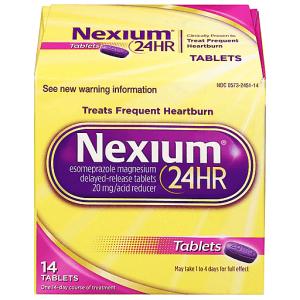 Nexium 24HR Delayed Release Heartburn Relief Tablets, Esomeprazole Magnesium Acid Reducer, 20 Mg