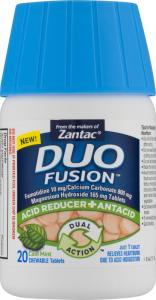 Zantac Duo Fusion Acid Reducer + Antacid, Chewable Tablets, Cool Mint