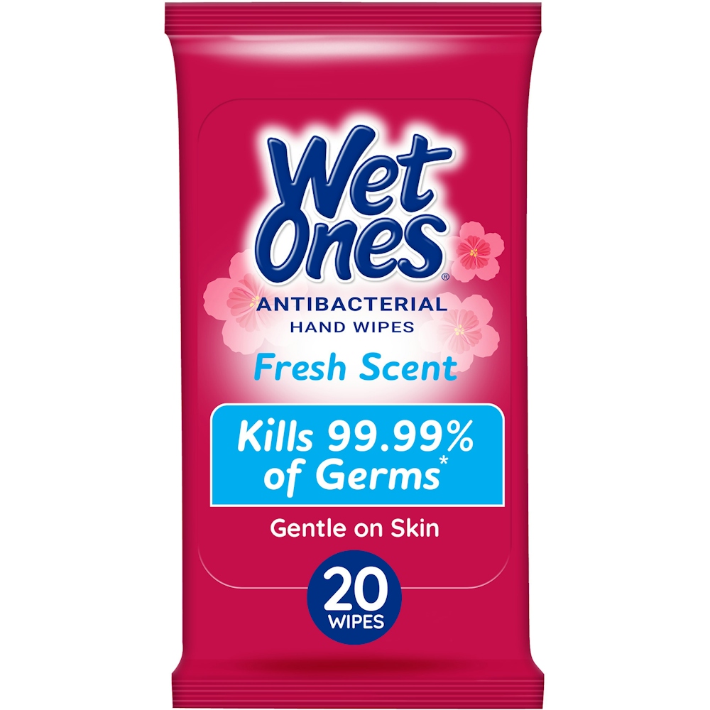 Wet Ones Antibacterial Hand Wipes Travel Pack, Fresh Scent, 20ct