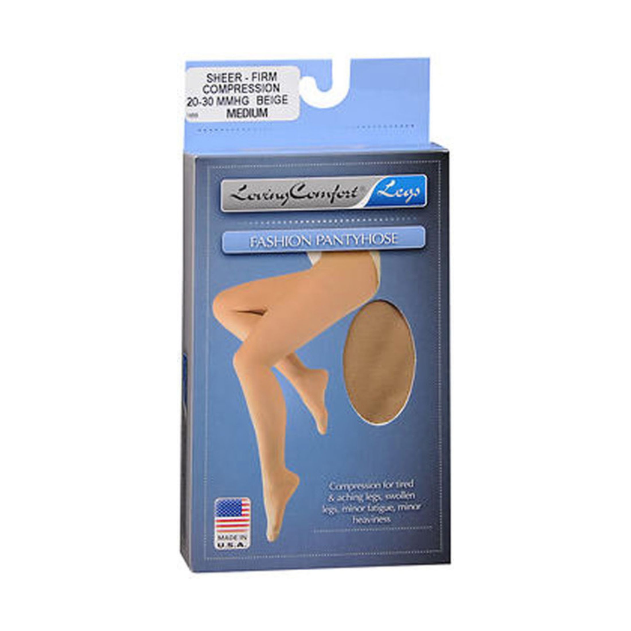 Loving Comfort Fashion Pantyhose - Black - Large - 1 Pair